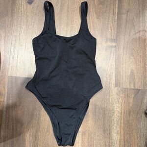 Aerie One-Piece Cheekiest Swimsuit Black Low-Back S